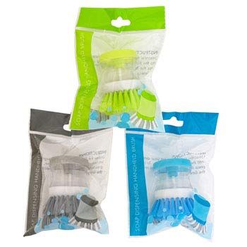 Soap Displayensing Palm Brush 3 Assorted Colors Color Bag, Case of 36