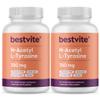 BESTVITE N-Acetyl L-Tyrosine 350mg (NALT) (240 Capsules) (120 x 2) - No Stearates - Non GMO - Gluten Free view 1