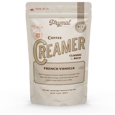 PRYMAL Coffee Creamer - Keto, Non Dairy, Sugar Free (French Vanilla) Natural, Non Refrigerated Powder with MCT - 11.3oz Bag