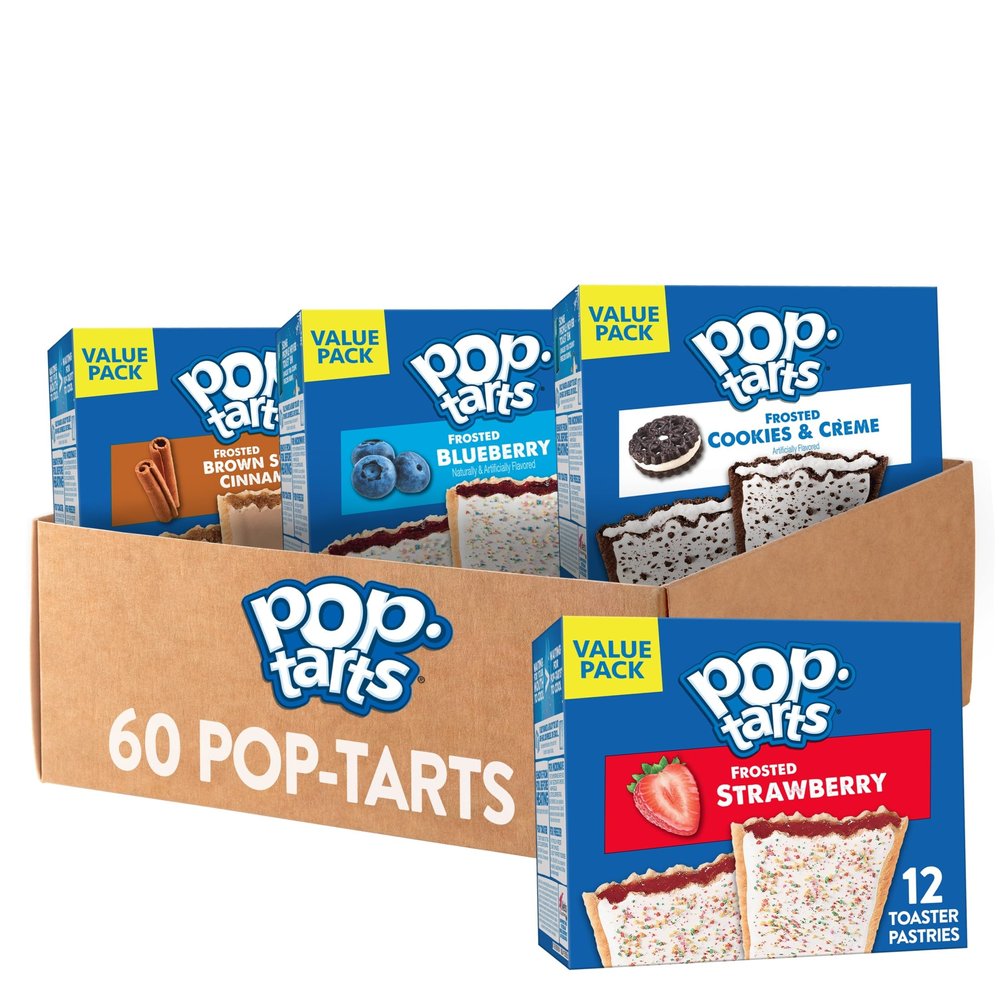 Pop-Tarts Toaster Pastries, Breakfast Foods, Kids Snacks, Variety Pack (60 Pop-Tarts)