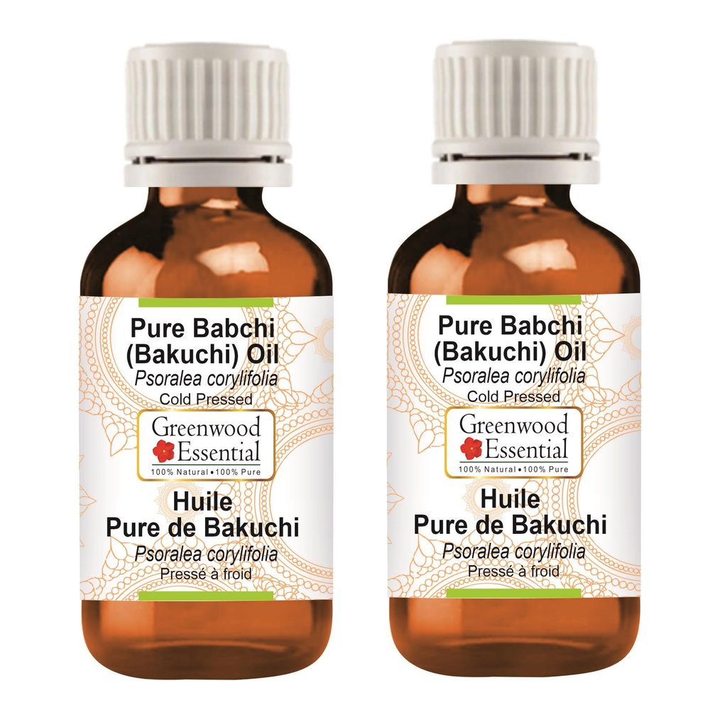 Greenwood Essential Babchi (Bakuchi) Oil (Psoralea corylifolia) | Cold Pressed | Natural | Undiluted | For Diluting Essential Oils | For Skin & Massage | Men & Women | 100ml X 2 (6.76 oz)
