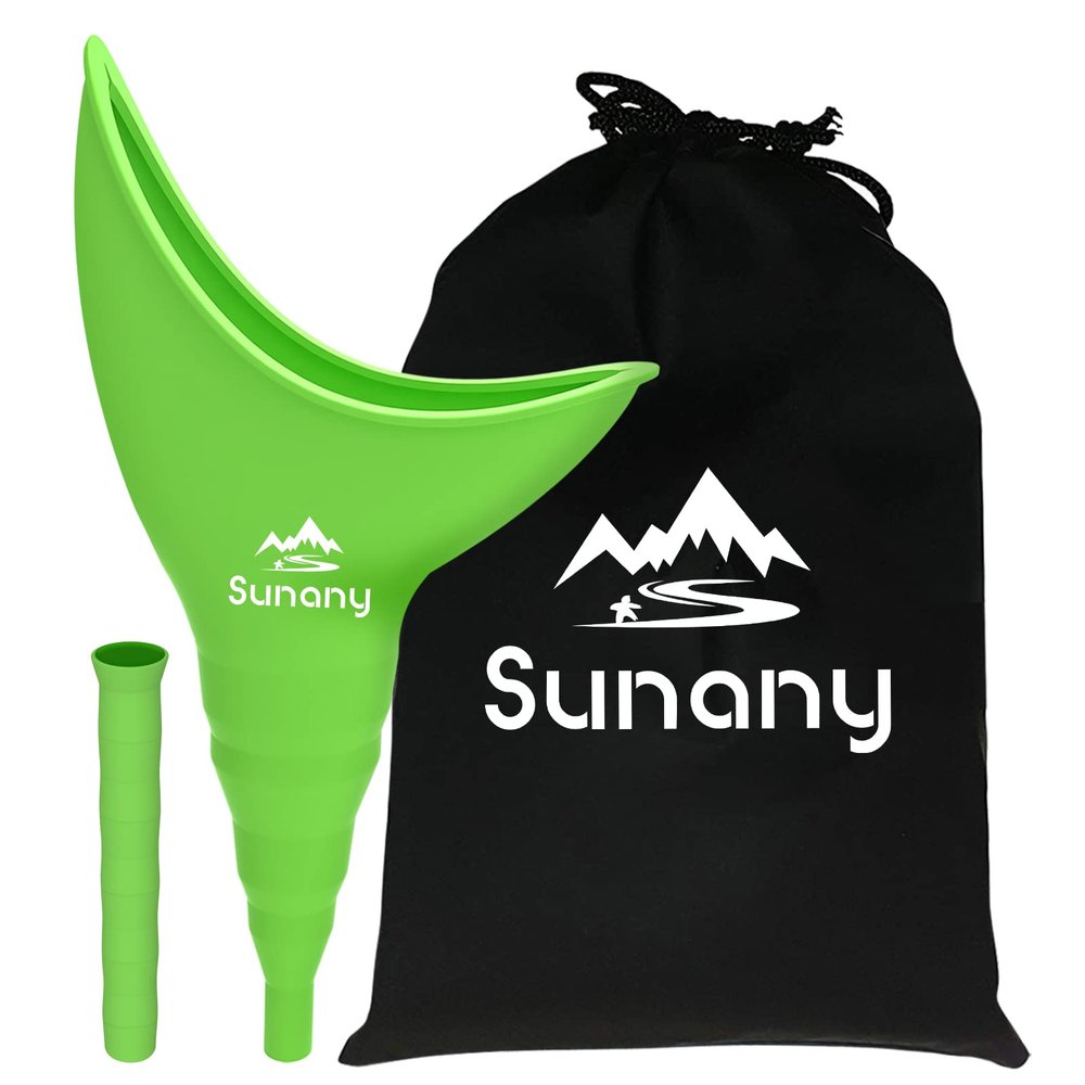 Sunany Female Urinal, Reusable Silicone Foolproof Women Pee Funnel Allows Women to Pee Standing Up,Women's Urinal is The Perfect Companion for Indoor Use (Green)