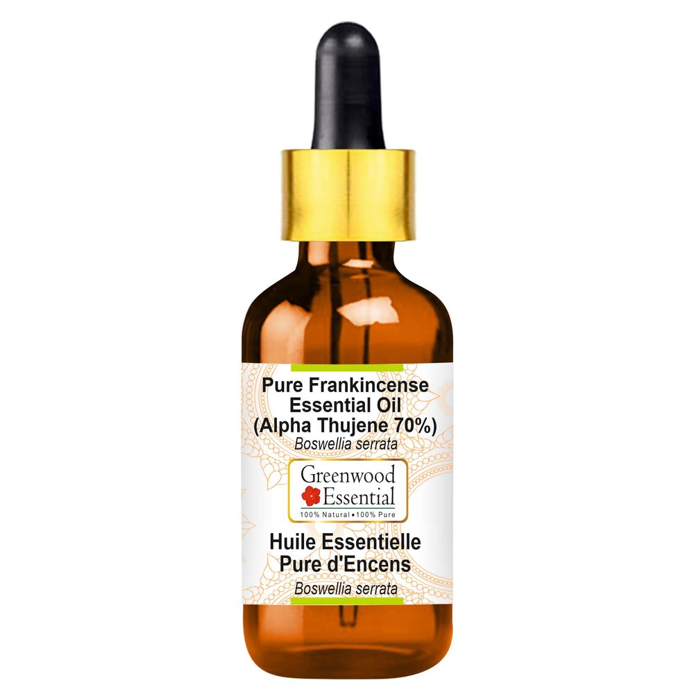 Greenwood Essential Pure Frankincense Essential Oil (Alpha Thujene 70%) Boswellia serrata with Glass Dropper 15ml (0.50 oz)