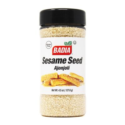 Badia Sesame Seed Hulled, 4.5 oz  Nutty Mild Flavor for Baking, Cooking, Salads, & Breads