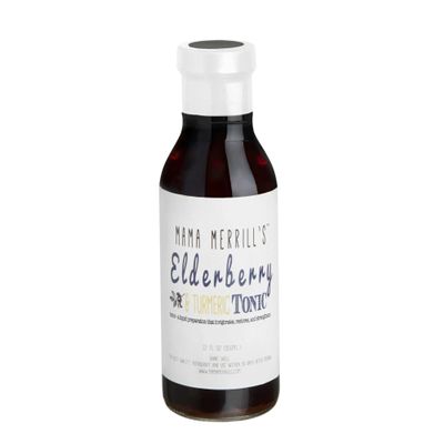 Mama Merrill's Elderberry and Turmeric Tonic 12 oz Bottle | Small Batch Recipe with Sambucus Nigra Elderberries, Turmeric, Ginger & Spices | Pure, Clean Ingredients