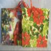 10 Christmas Gift Bags Santa Claus and Poinsettias 5.5" x 5.5" x 3" view 1