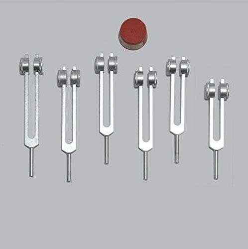 Solfeggio Set of 6 Weighted Forks Plus Puck activator