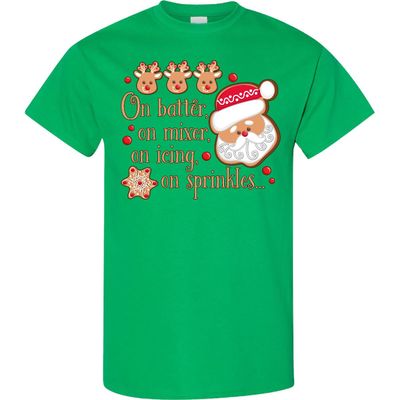 inktastic on Batter Mixer Icing on Sprinkles Christmas Cookies Adult T-Shirt Small Kelly Green 38434