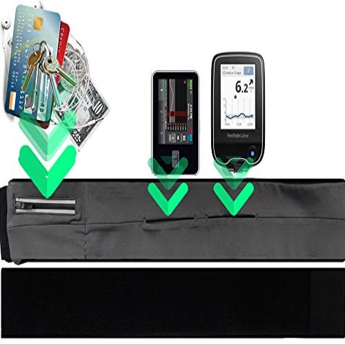 Large size Premium Sports Waistband Pouch with Hook-Loop For Tandem Diabetes Care Pump (All Models) (WB-P3-GREY)