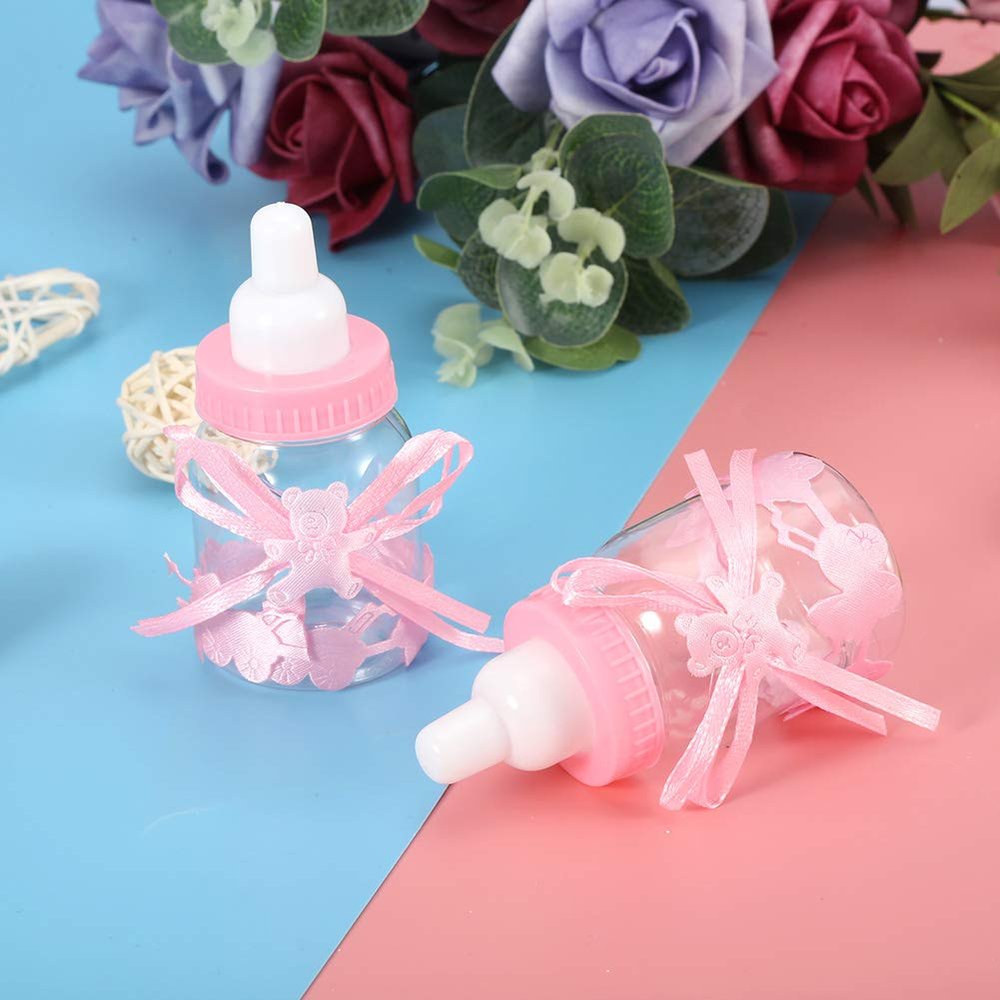 24Pcs Candy Bottle Fillable Bottles Shape Sweet Candy Box Baby Shower Party Decorations()