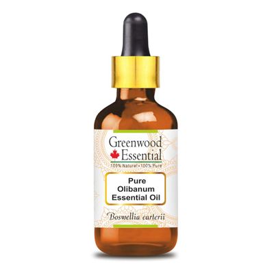 Greenwood Essential Pure Olibanum Essential Oil (Boswellia carterii) with Glass Dropper Steam Distilled 10ml (0.33 oz)