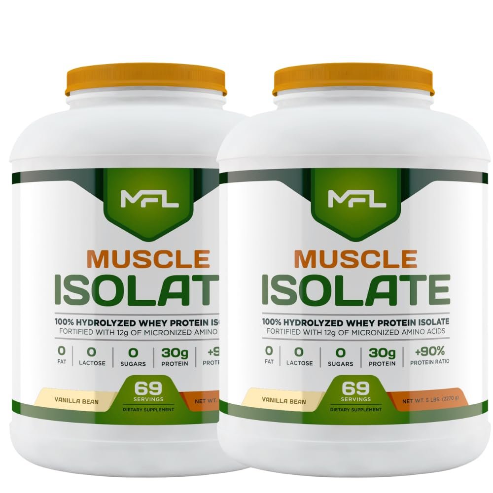 MUSCLE FOOD LABS Muscle Isolate Protein, 5 pounds - 2 Pack (Vanilla)
