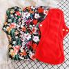 6Pcs Resuable Waterproof Menstrual Pad Sets Including 1Pc Mini Wet Bag and 5Pcs Heavy Flow Red Color Microfleece Stay Dry Menstrual Pads Mama Cloth Sanitary Napkins view 3