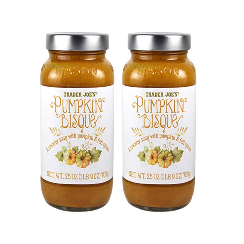 Trader Joes Thick Creamy Soup with Pumpkin & Fall Spices Pumpkin Bisque: 2 Count - (1 lb 9 oz. ea)
