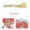 10 Packs Sino Dental Group Orthodontic Braces Eruption Appliance With Traction Chain,Gold/Sliver, Round/Retangular Base (Round, Golden) view 3