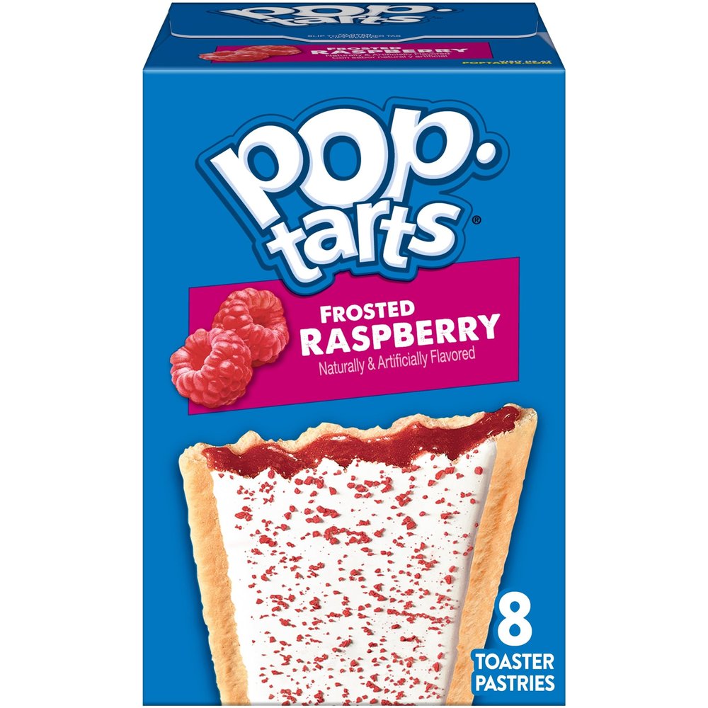 Pop-Tarts Toaster Pastries, Breakfast Foods, Kids Snacks, Frosted Raspberry, 13.5oz Box (8 Pop-Tarts)