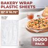APQ Clear Deli Plastic Sheets, 15 x 10.75 Inch. Pack of 10,000 Sandwich Wraps. Precut Clear Wrap Sheets view 2