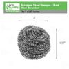 6 Pack Stainless Steel Sponges, Steel Wool Scrubber, Scrubbing Scouring Pad for Pots, Pans and Ovens Great for Kitchen, Bathroom, Outdoors by EcoQuality view 3