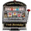 1/2 Sheet - 75th Birthday Casino Slot Machine - D24484 - 2D Edible Cake Cupcake Party Topper view 1