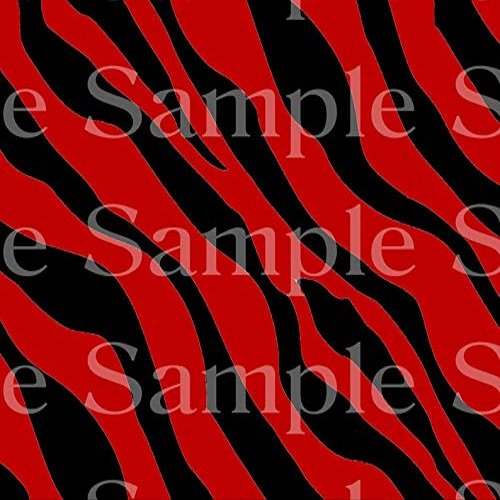 1/2 Sheet - Black & Red Zebra Print Birthday - D24491 - 2D Edible Cake Cupcake Party Topper