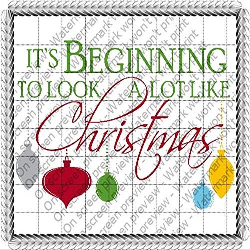 2.5x3" (8 Per Sheet) - Beginning to Look a lot like Christmas - D20709-2D Edible Cake Cupcake Party Topper