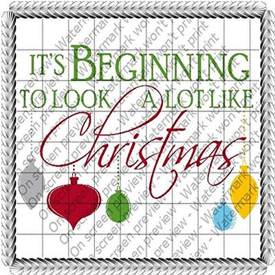 1/4 Sheet - Beginning to Look a lot like Christmas - D20709 - 2D Edible Cake Cupcake Party Topper