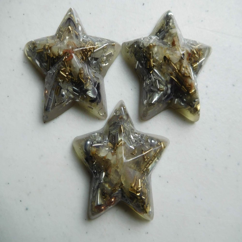 1 Five Pointed Star Crystal Orgone Generator Energy Accumulator 7.83/432/528Hz/Advance Harmonics Many Beautiful Ingredients!! Five pntd Stars (1)