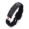 Hisatan Free Engraving Medical Alert ID Bracelets Adjustable Silicone Silicon and Stainless Steel Emergency Wristband for Men and Women, Customize view 1