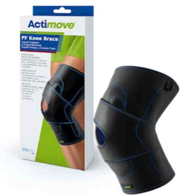 Actimove PF Knee Brace Lateral Support Simple Hinges, Condyle Pads J Buttress 2X-Large Right Black