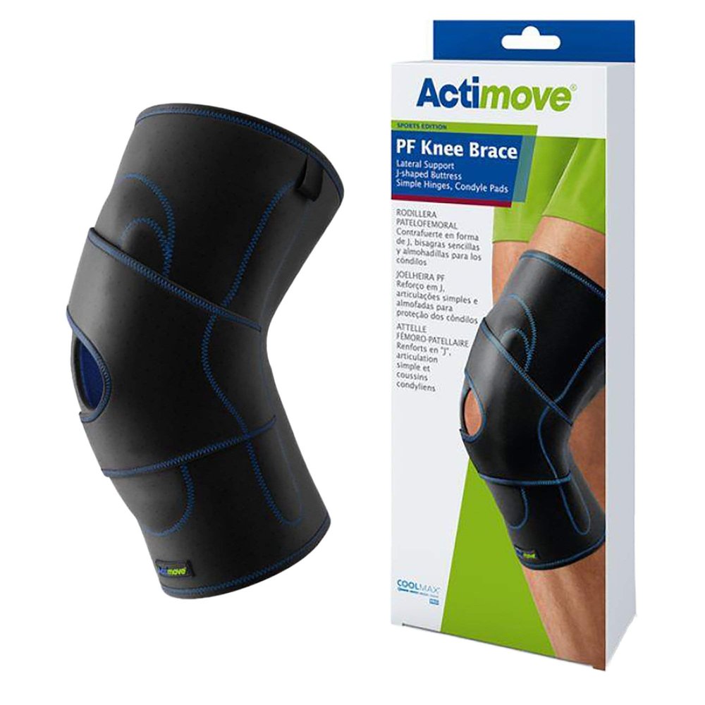 Actimove PF Knee Brace Lateral Support Simple Hinges, Condyle Pads J Buttress Medium Left Black