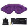 MZOO Luxury Sleep Eye Mask for Side Sleeper Men Women, Zero Eye Pressure 3D Sleeping Mask, Light Blocking Patented Design Night Blindfold, Soft Eye Shade Cover for Travel, Purple view 1