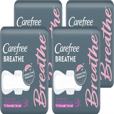 Carefree Breathe ON UT Pads 12 Count (Pack of 8)