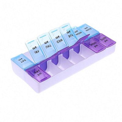 14 Grids 7 Days Weekly Pill Case Medicine Tablet Dispenser Organizer Pill Box Splitters Jewelry Storage Box with Clip Lids