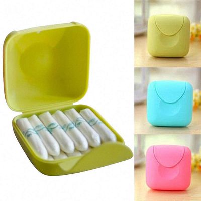 1Piece Travel Outdoor Portable Women Tampons Storage Box Holder Tool Set Color Random
