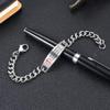 Custom Medical Alert Bracelet for Men Women  Waterproof Titanium Steel Emergency ID Bracelet with Free Engraving  Medical Wristband Bracelet for Him and Her (Silver, 7.2 inches) view 3