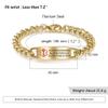 Custom Medical Alert Bracelet for Men Women  Waterproof Titanium Steel Emergency ID Bracelet with Free Engraving  Medical Wristband Bracelet for Him and Her (Gold, 7.2 inches) view 2