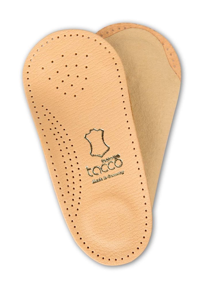 3/4 Light Orthotic Shoe Insoles Inserts Tacco Elastic  Light Arch Support and Shock Absorbing Pads  Vegetable Tanned Leather  Made in Germany (41 EUR/US L10-M8)