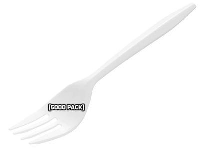 [5000 Count] Disposable Heavy Weight Individually Poly Wrapped White Fork - Disposable Cutlery Kit, Perfect for Lunch, Meal Prep, On the Go, To go, Catering, Restaurants, BBQ and Parties by EcoQuality