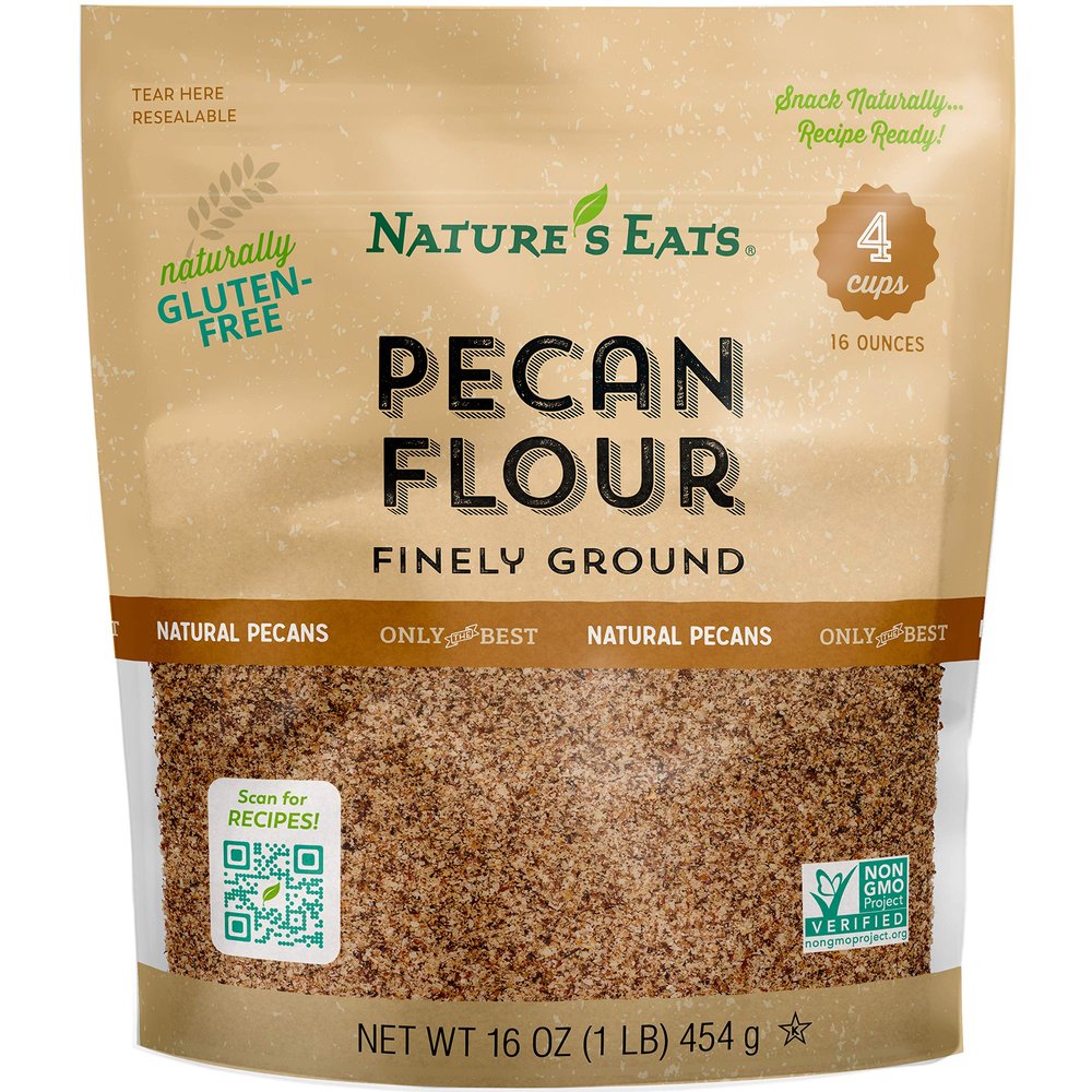 Natures Eats Pecan Flour 16 Oz - Finely Ground - All Natural Gluten Free & Grain Free Flour - Keto Friendly Baking Alternative - Non Gmo, Vegan Nut Meal