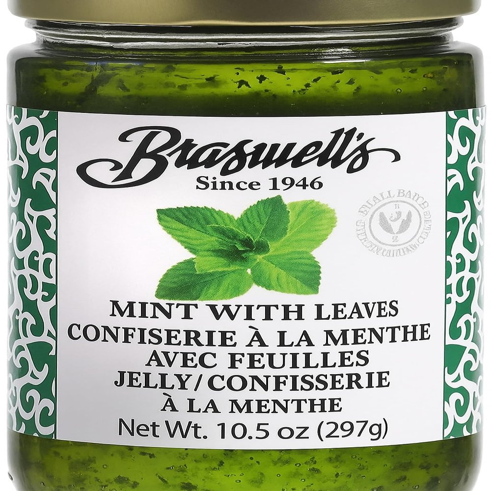Braswells Mint Jelly with Leaves Small-Batch, Renowned Specialty, Made in USA, Since 1946 (10.5 Ounce, Pack of 2)