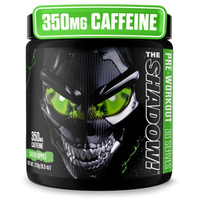 JNX SPORTS The Shadow! High Stim Preworkout | 350mg of Caffeine | Green Apple 30 Servings | Electric Energy, Mental Focus & Superhuman Strength for Men & Women