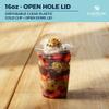[200 SET]HAKOWARE 16oz Ultra Clear Disposable Plastic Cold Cups with Open Hole Dome Lids, PET Party Drinking Cups, Iced Coffee Smoothie Cold everage, Dubai Chocolate Strawberry Cups view 3