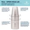 [200 SET]HAKOWARE 16oz Ultra Clear Disposable Plastic Cold Cups with Open Hole Dome Lids, PET Party Drinking Cups, Iced Coffee Smoothie Cold everage, Dubai Chocolate Strawberry Cups view 4