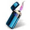 Double Arc Electric Lighter Smart Fingerprint Sensor Lighter Flameless Windproof Lighter USB Rechargeable Fashion Lighter Best Gift for You (Blue) view 1