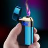 Double Arc Electric Lighter Smart Fingerprint Sensor Lighter Flameless Windproof Lighter USB Rechargeable Fashion Lighter Best Gift for You (Blue) view 2