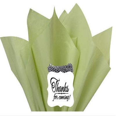 48Sheets Sage Jade Green 20" x 30"Large Gift Wrap & Large Flower Decoration Crafting Tissues Paper with Decorative Thanks Gift Tags