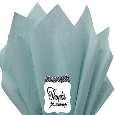 48Sheets Dusty Blue 20" x 30"Large Gift Wrap & Large Flower Decoration Crafting Tissues Paper with Decorative Thanks Gift Tags