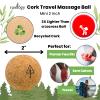 Travel Cork Massage Ball | Lightweight, Sustainable Alternative to Lacrosse Ball for Muscle Pain Relief (2 Piece Assortment, Sanded Cork) view 2
