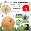 Travel Cork Massage Ball | Lightweight, Sustainable Alternative to Lacrosse Ball for Muscle Pain Relief (2 Piece Assortment, Sanded Cork) view 3