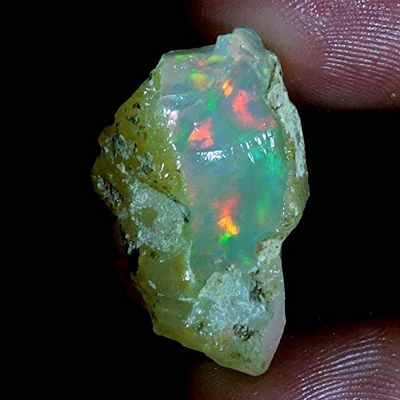 12.40Cts 100% A+ Natural Ethiopian Welo Opal Rough Stone, Raw Crystal,October Birthstone, Jewelry Making Gemstone, Ultra Fire Striking Opal, Opal Rock, Handpicked Stone, Size-14X23X08MM